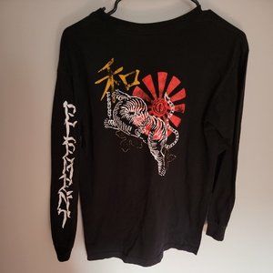 Element Skateboards Chinese Dragon Black Small LS Double-sided Spell out Logo